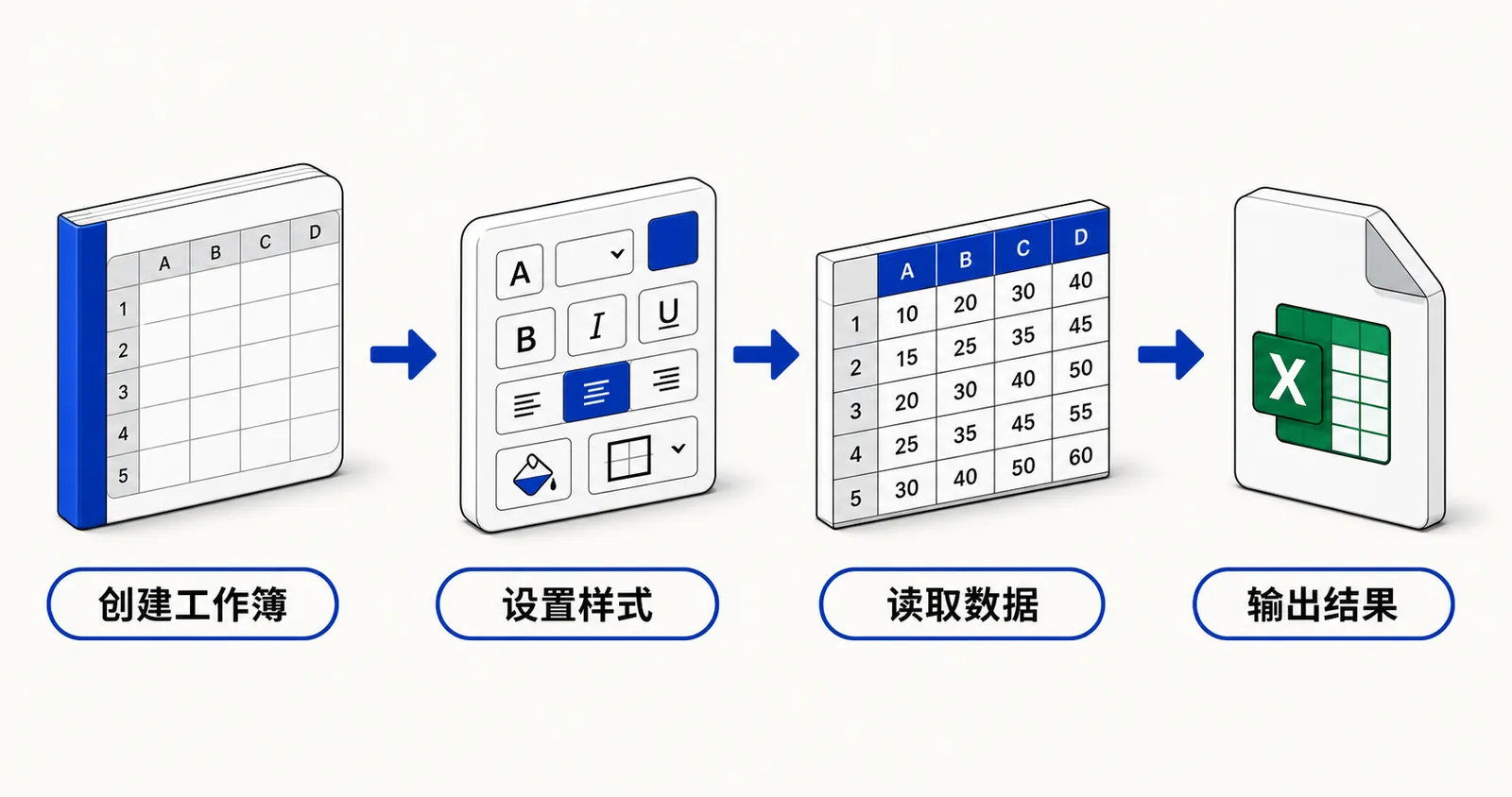 Excelize 读写 Excel 工作流程图